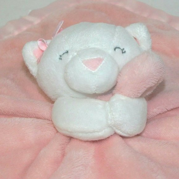2018 Carters White Cat Pink Security Blanket 67359 - Picture 3 of 6